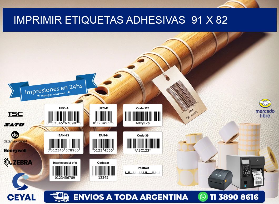 Imprimir Etiquetas adhesivas  91 x 82