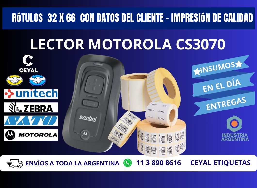 Rótulos  32 x 66  con Datos del Cliente – Impresión de Calidad