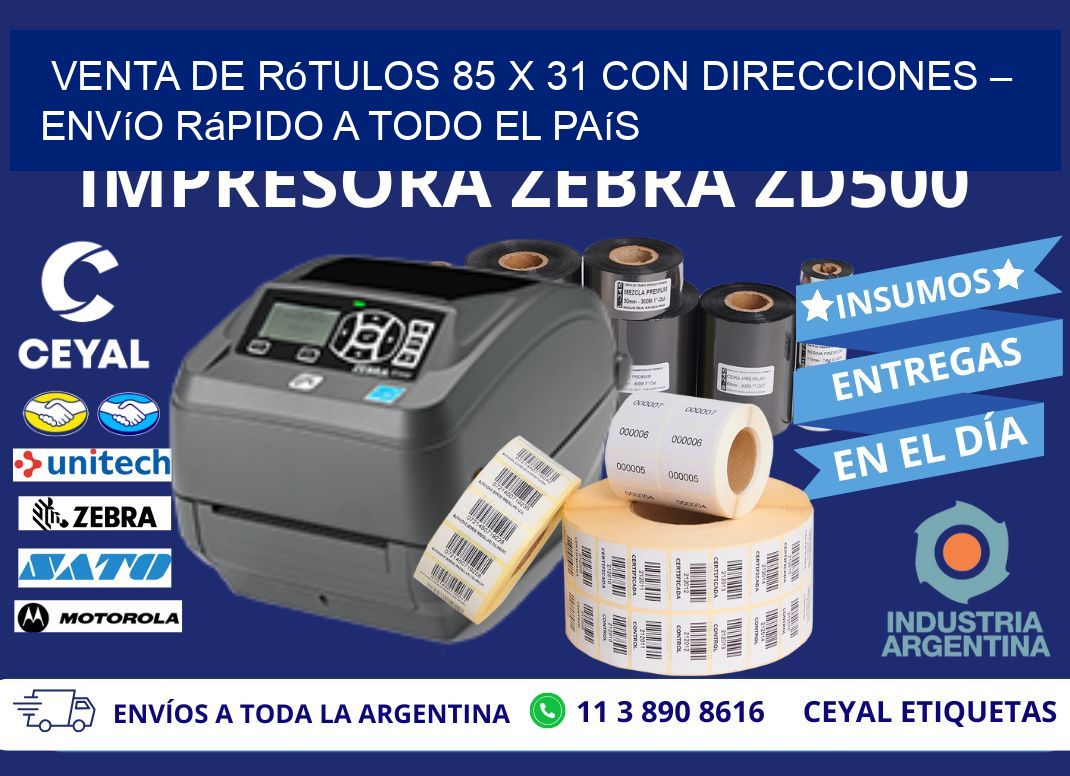 Venta de Rótulos 85 x 31 con Direcciones – Envío Rápido a Todo el País