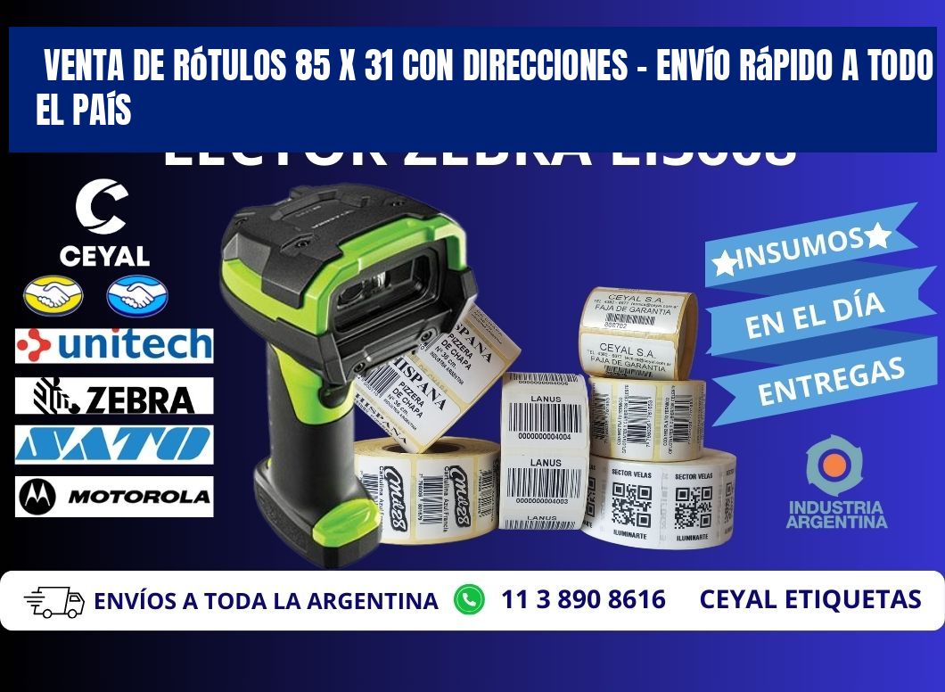 Venta de Rótulos 85 x 31 con Direcciones – Envío Rápido a Todo el País