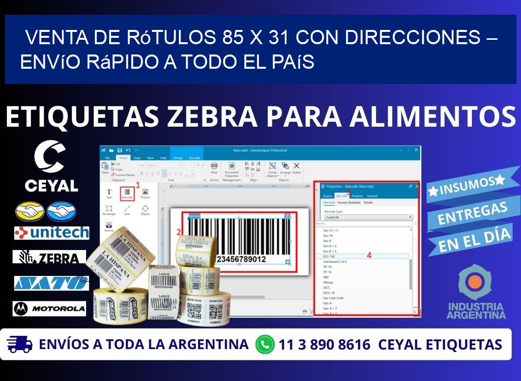 Venta de Rótulos 85 x 31 con Direcciones – Envío Rápido a Todo el País