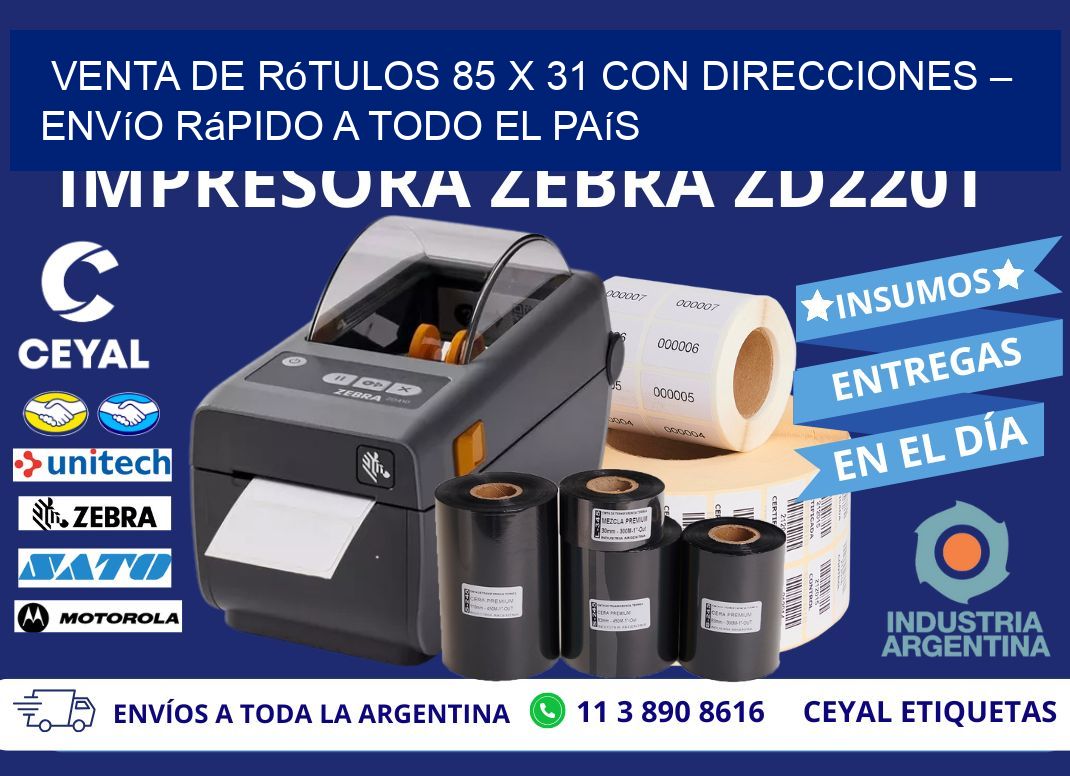 Venta de Rótulos 85 x 31 con Direcciones – Envío Rápido a Todo el País