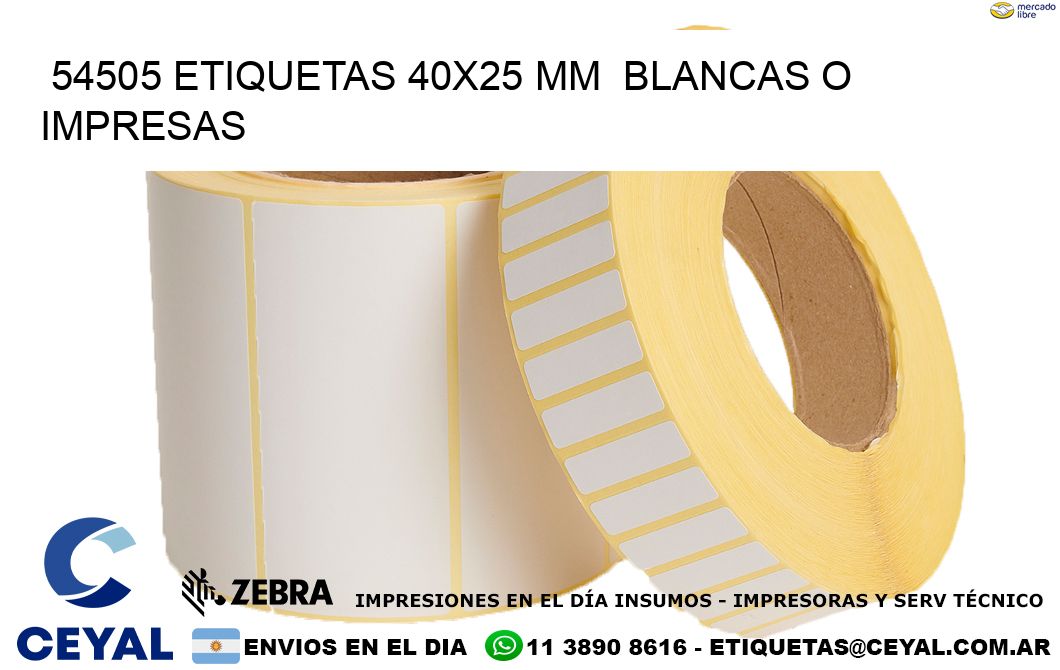 54505 ETIQUETAS 40x25 mm  BLANCAS O IMPRESAS