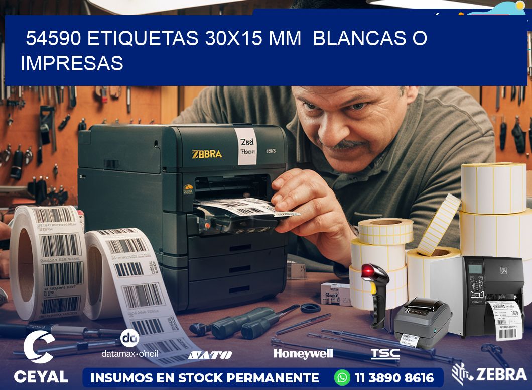 54590 ETIQUETAS 30×15 mm  BLANCAS O IMPRESAS