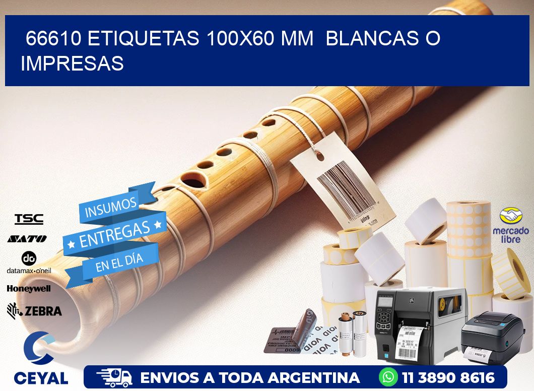 66610 ETIQUETAS 100x60 mm  BLANCAS O IMPRESAS