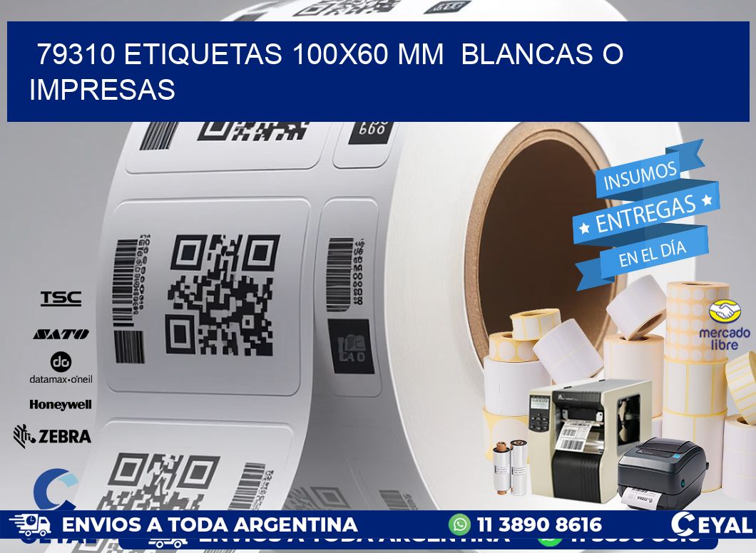 79310 ETIQUETAS 100x60 mm  BLANCAS O IMPRESAS