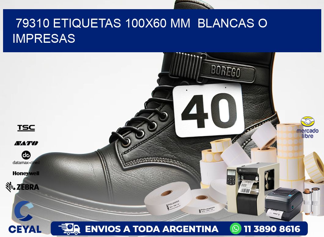 79310 ETIQUETAS 100x60 mm  BLANCAS O IMPRESAS