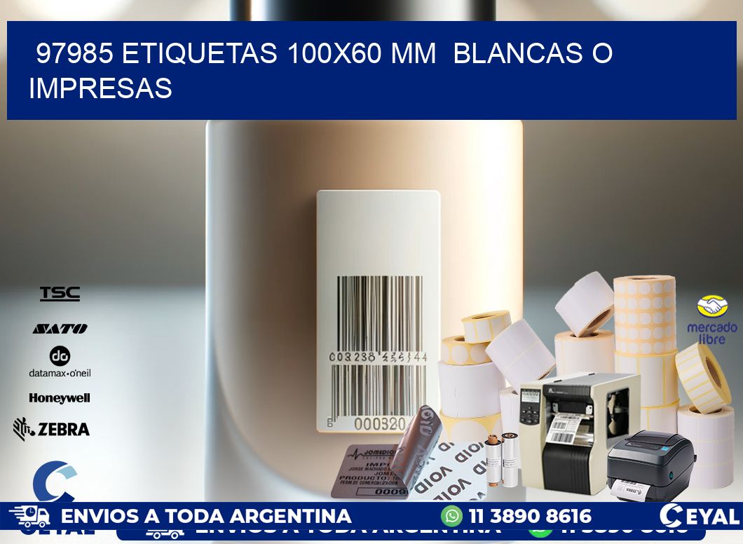 97985 ETIQUETAS 100×60 mm  BLANCAS O IMPRESAS