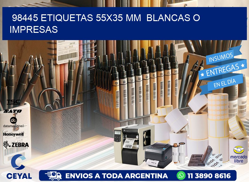 98445 ETIQUETAS 55x35 mm  BLANCAS O IMPRESAS