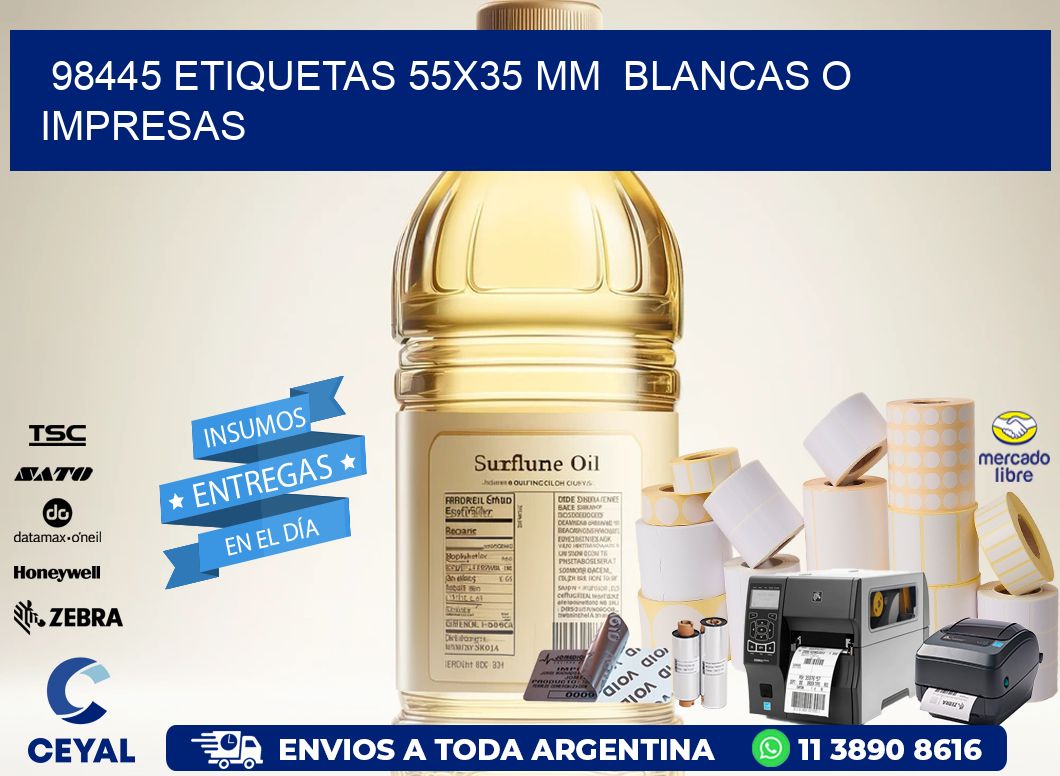 98445 ETIQUETAS 55x35 mm  BLANCAS O IMPRESAS