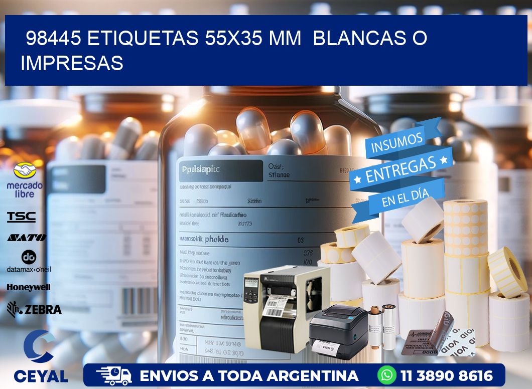 98445 ETIQUETAS 55×35 mm  BLANCAS O IMPRESAS