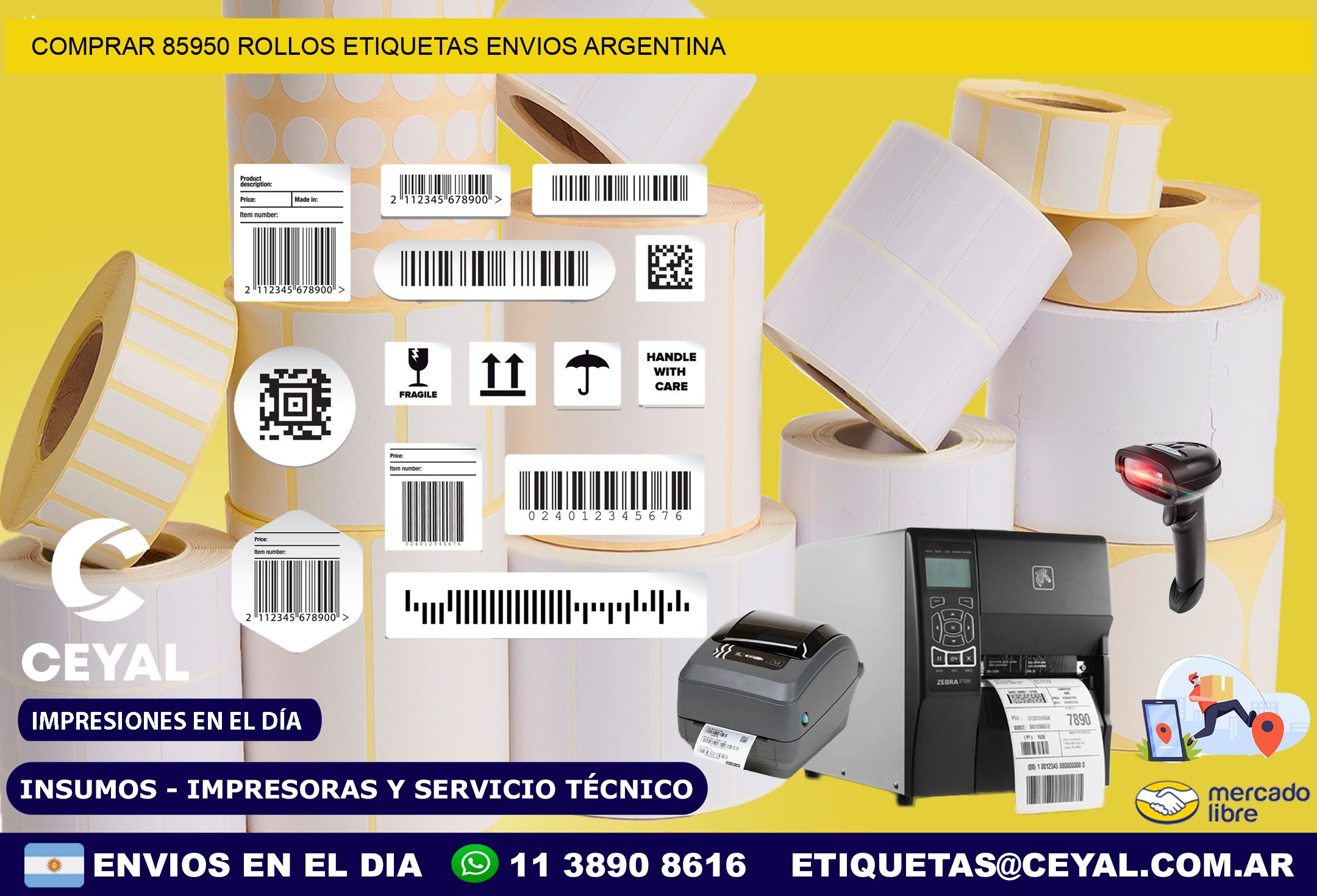 COMPRAR 85950 ROLLOS ETIQUETAS ENVIOS ARGENTINA