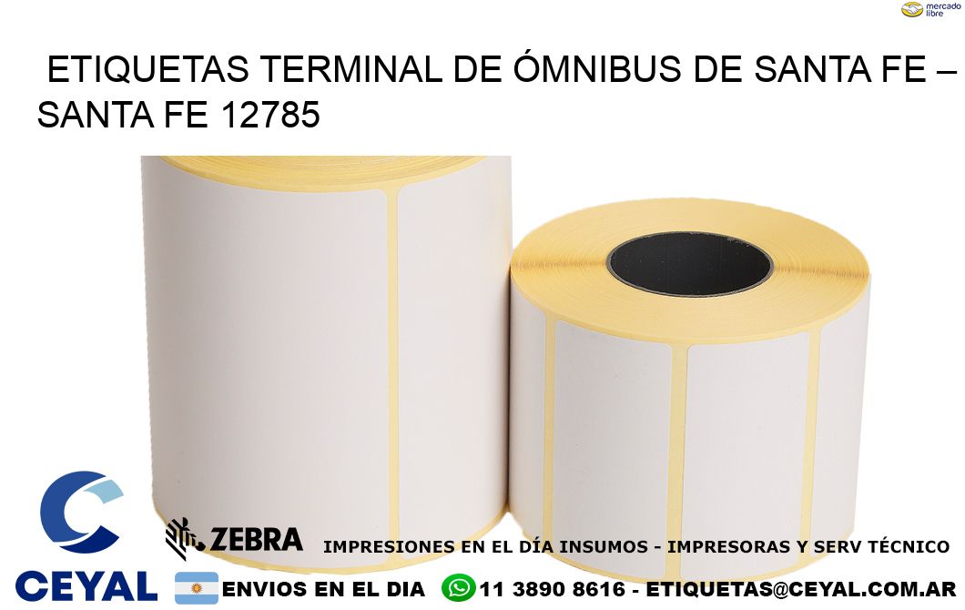 ETIQUETAS TERMINAL DE ÓMNIBUS DE SANTA FE – SANTA FE 12785