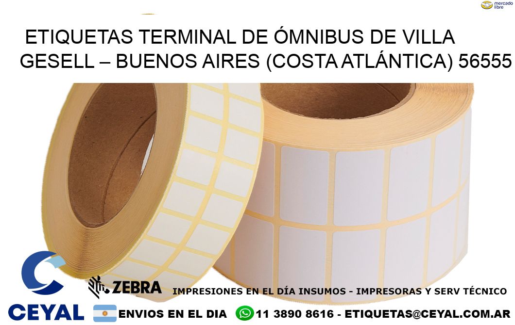 ETIQUETAS TERMINAL DE ÓMNIBUS DE VILLA GESELL – BUENOS AIRES (COSTA ATLÁNTICA) 56555