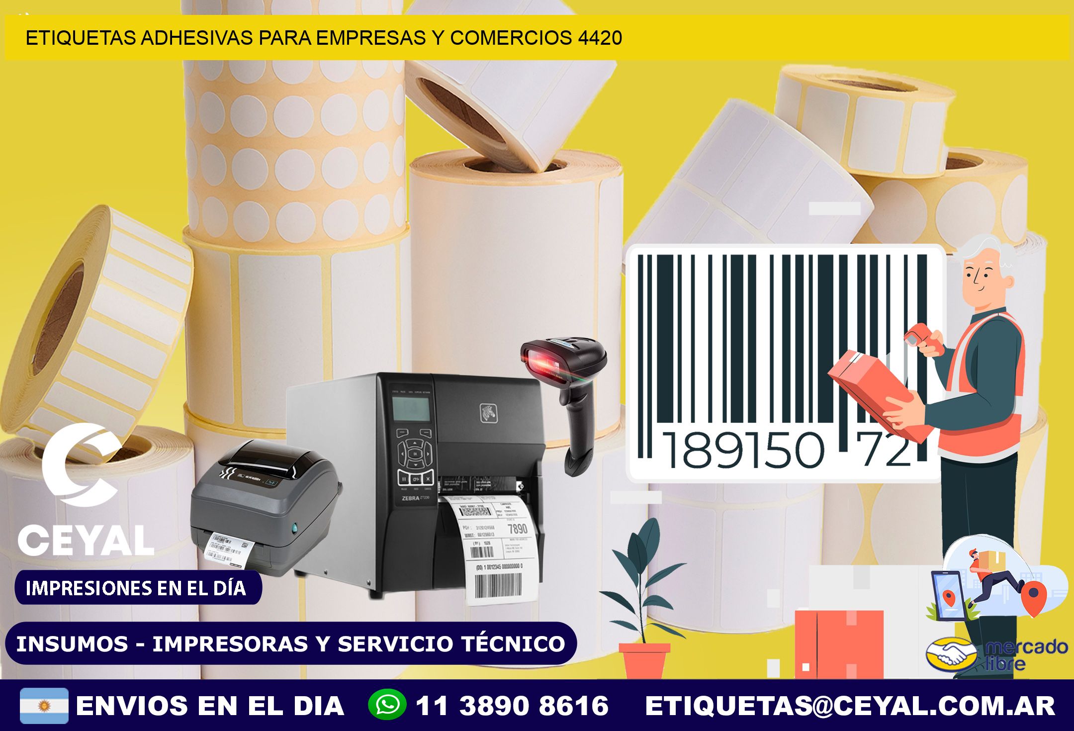 Etiquetas Adhesivas para Empresas y Comercios 4420