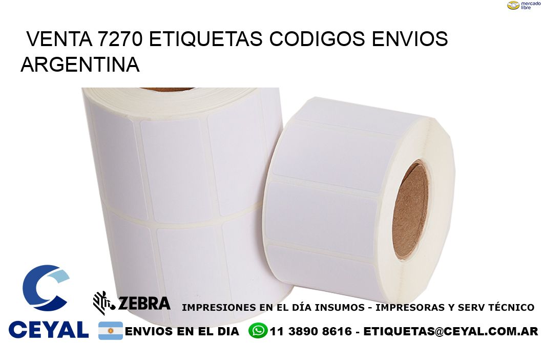 VENTA 7270 ETIQUETAS CODIGOS ENVIOS ARGENTINA