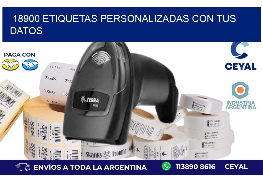 18900 ETIQUETAS PERSONALIZADAS CON TUS DATOS