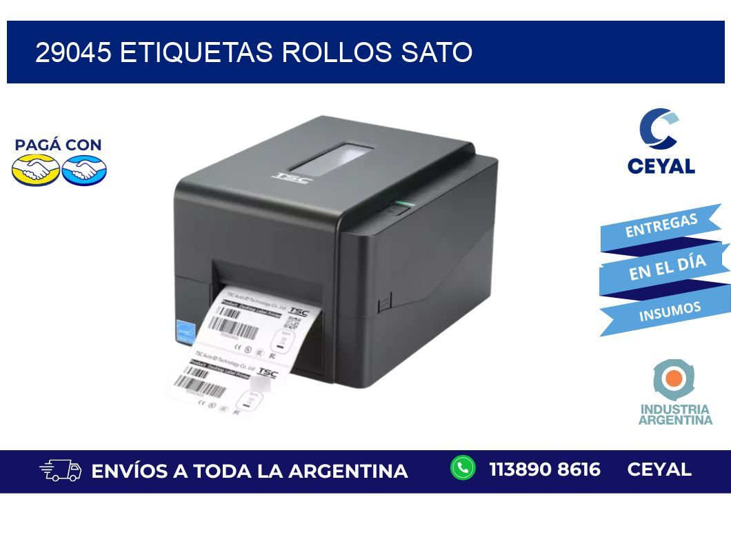 29045 ETIQUETAS ROLLOS SATO