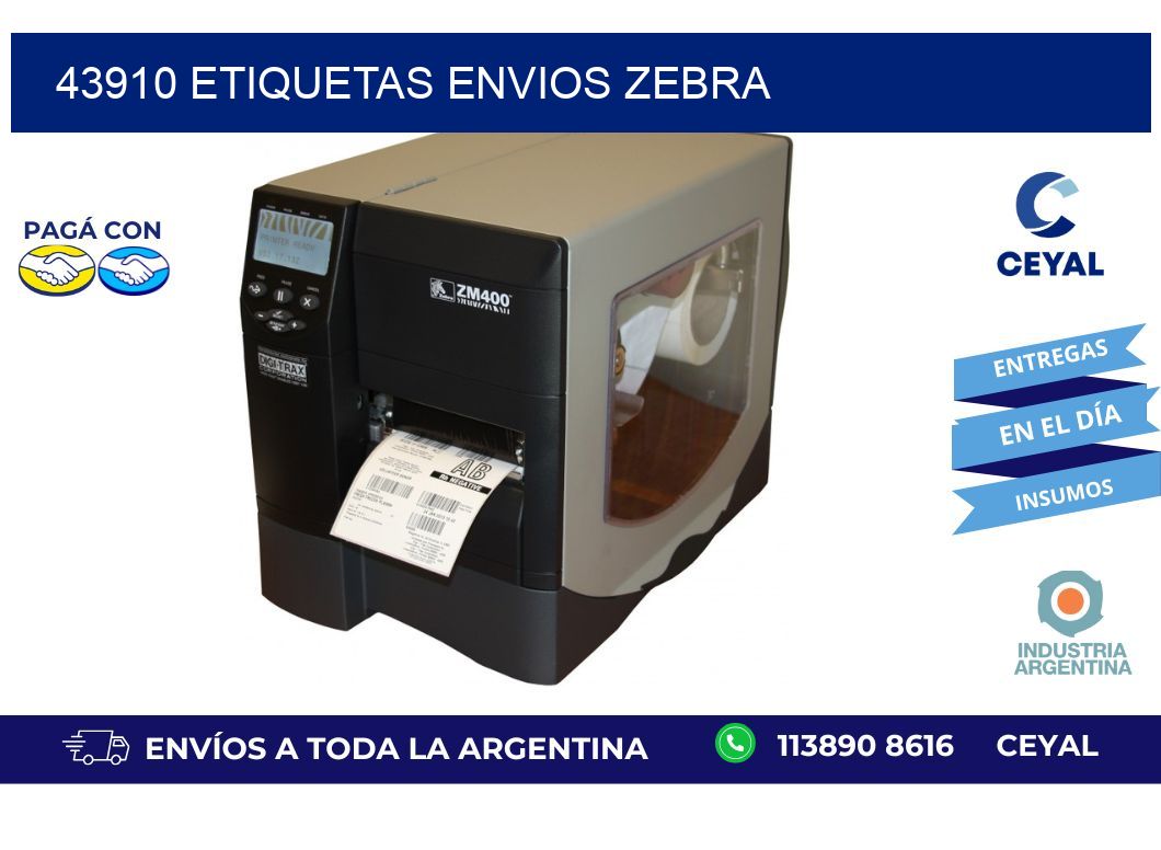 43910 ETIQUETAS ENVIOS ZEBRA