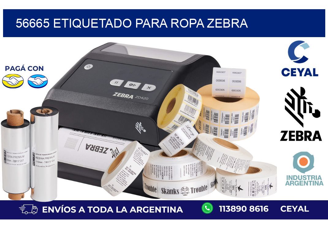 56665 ETIQUETADO PARA ROPA ZEBRA