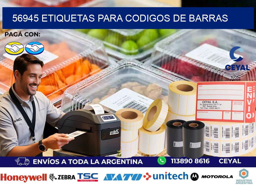 56945 ETIQUETAS PARA CODIGOS DE BARRAS
