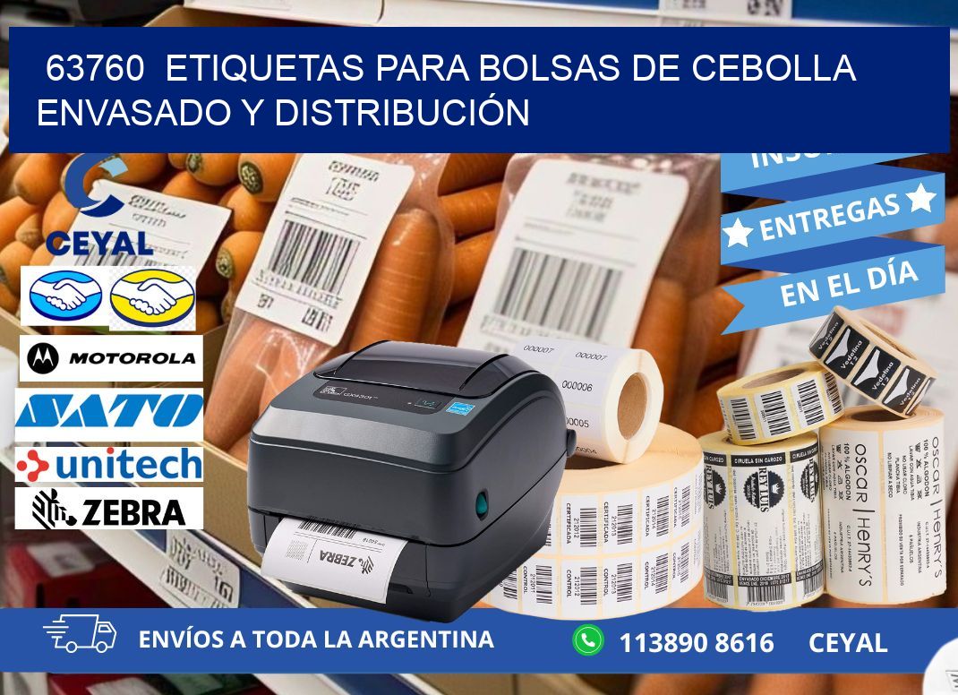 63760  ETIQUETAS PARA BOLSAS DE CEBOLLA ENVASADO Y DISTRIBUCIÓN