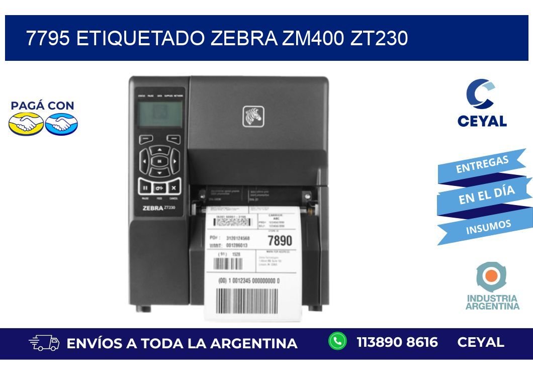 7795 ETIQUETADO ZEBRA ZM400 ZT230