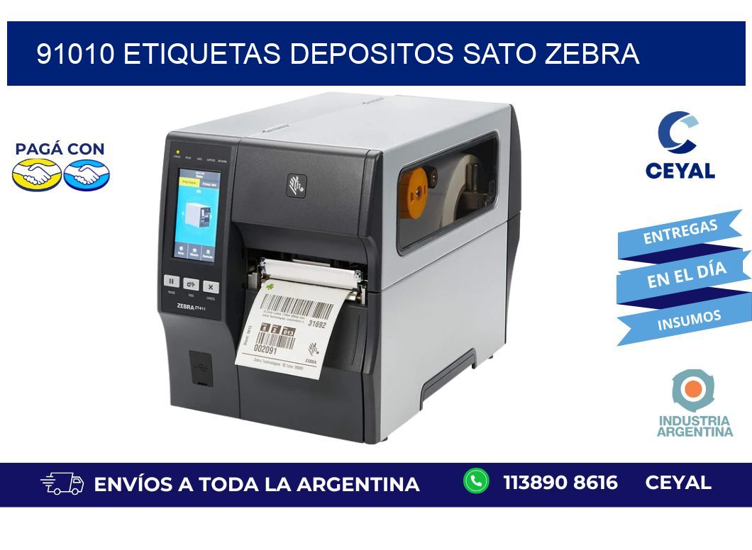 91010 ETIQUETAS DEPOSITOS SATO ZEBRA