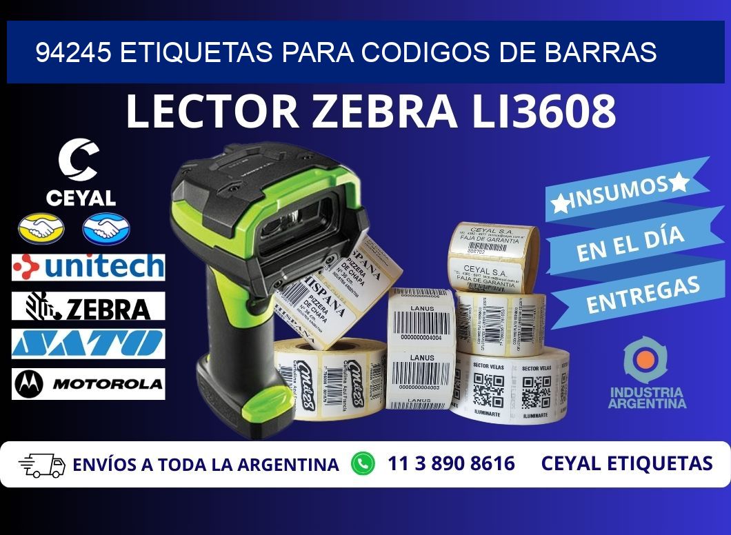 94245 ETIQUETAS PARA CODIGOS DE BARRAS