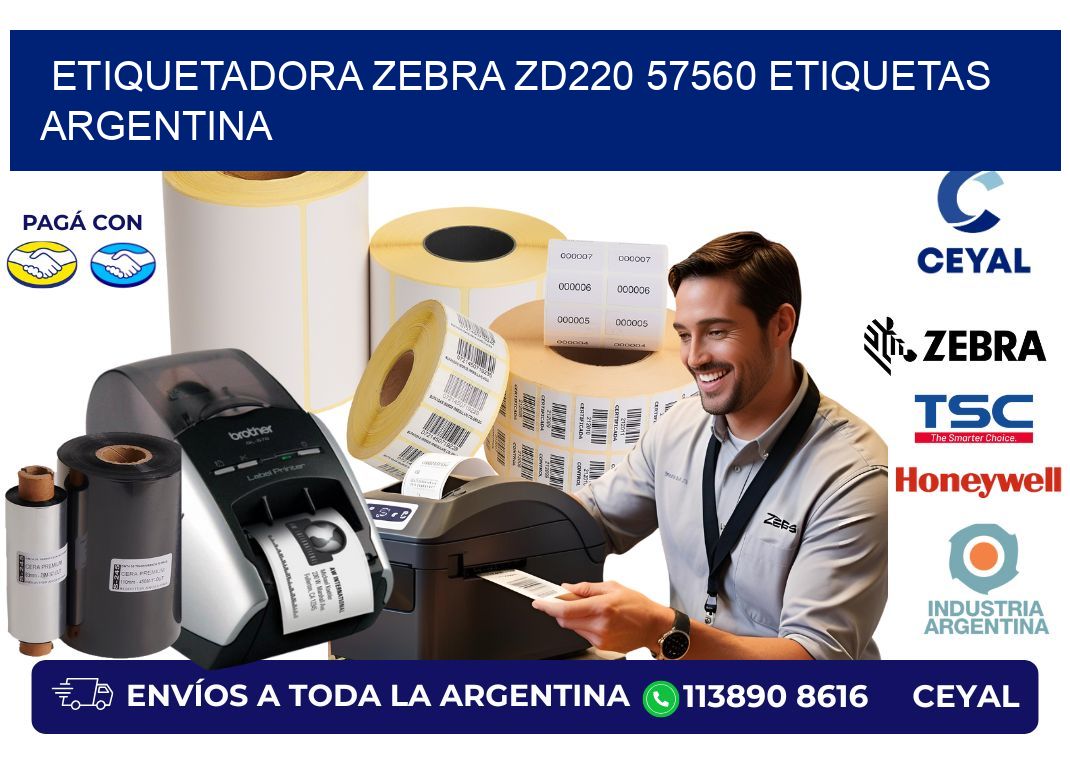 etiquetadora zebra zd220 57560 etiquetas argentina