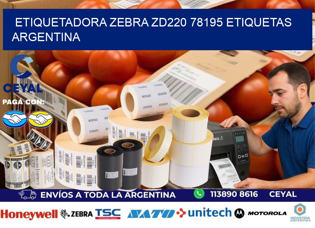 etiquetadora zebra zd220 78195 etiquetas argentina
