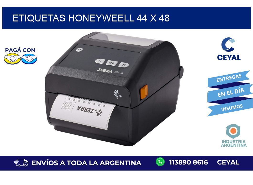 etiquetas honeyweell 44 x 48