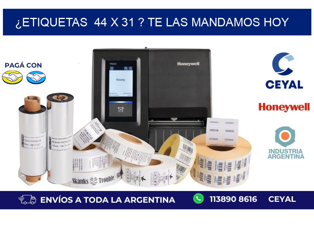 ¿Etiquetas  44 x 31 ? Te las Mandamos Hoy